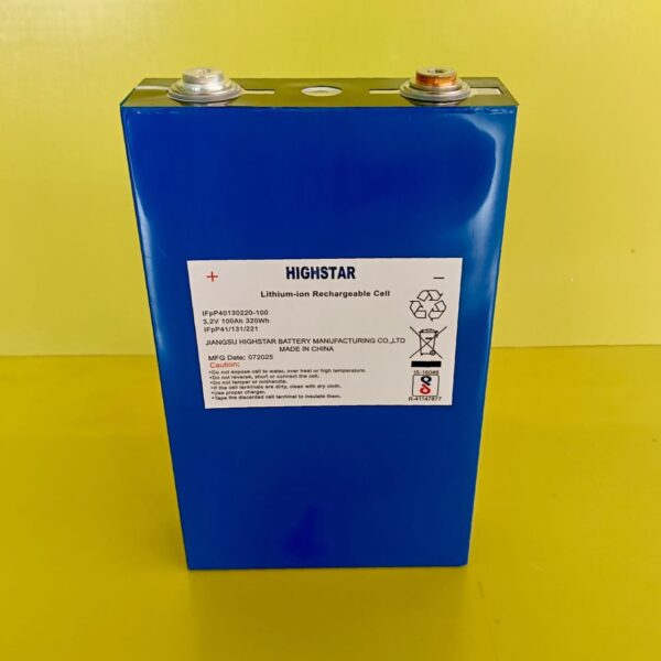 Highstar Grade A 3.2V 100Ah LiFePo4 Prismatic Cell Capacity 110+ Ah