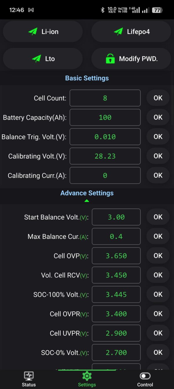 JK Smart 8-24s 100A smart BMS for Li-ion, LiFePo4 & LTO