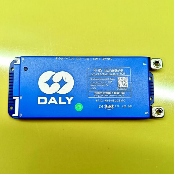 DALY 4-8S 100A Smart BMS with 1A Active Balancer and Built-in Bluetooth for Lithium/LFP/LTO Battery